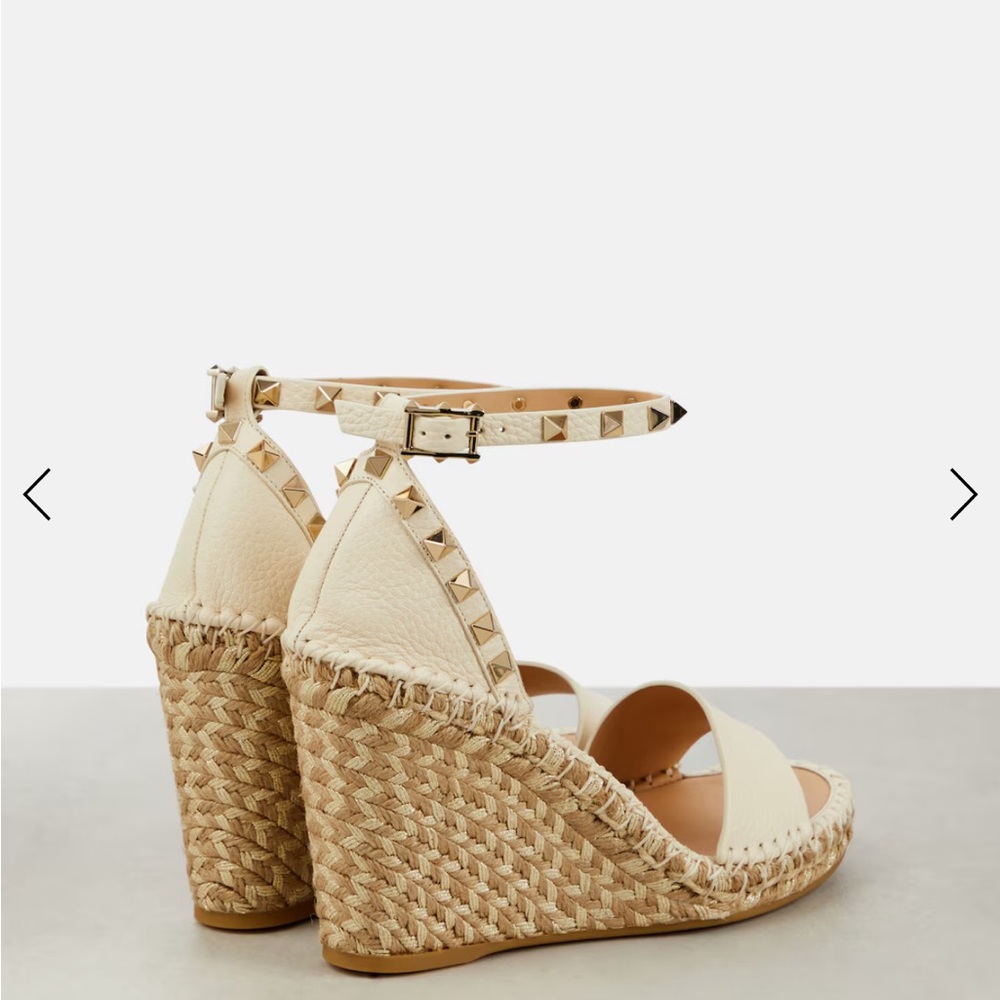 Valentino Women's Cream Studded Wedges - Picture 3 of 3